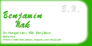 benjamin mak business card