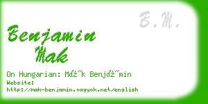 benjamin mak business card